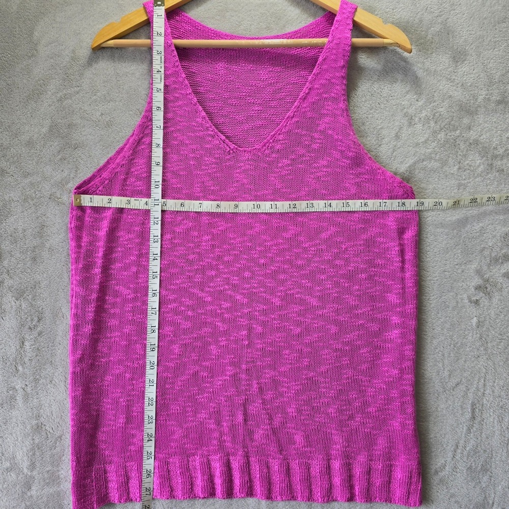Womens Pink V-Neck Lightweight Knit Sweater Tank Top Size XL - Picture 2 of 4